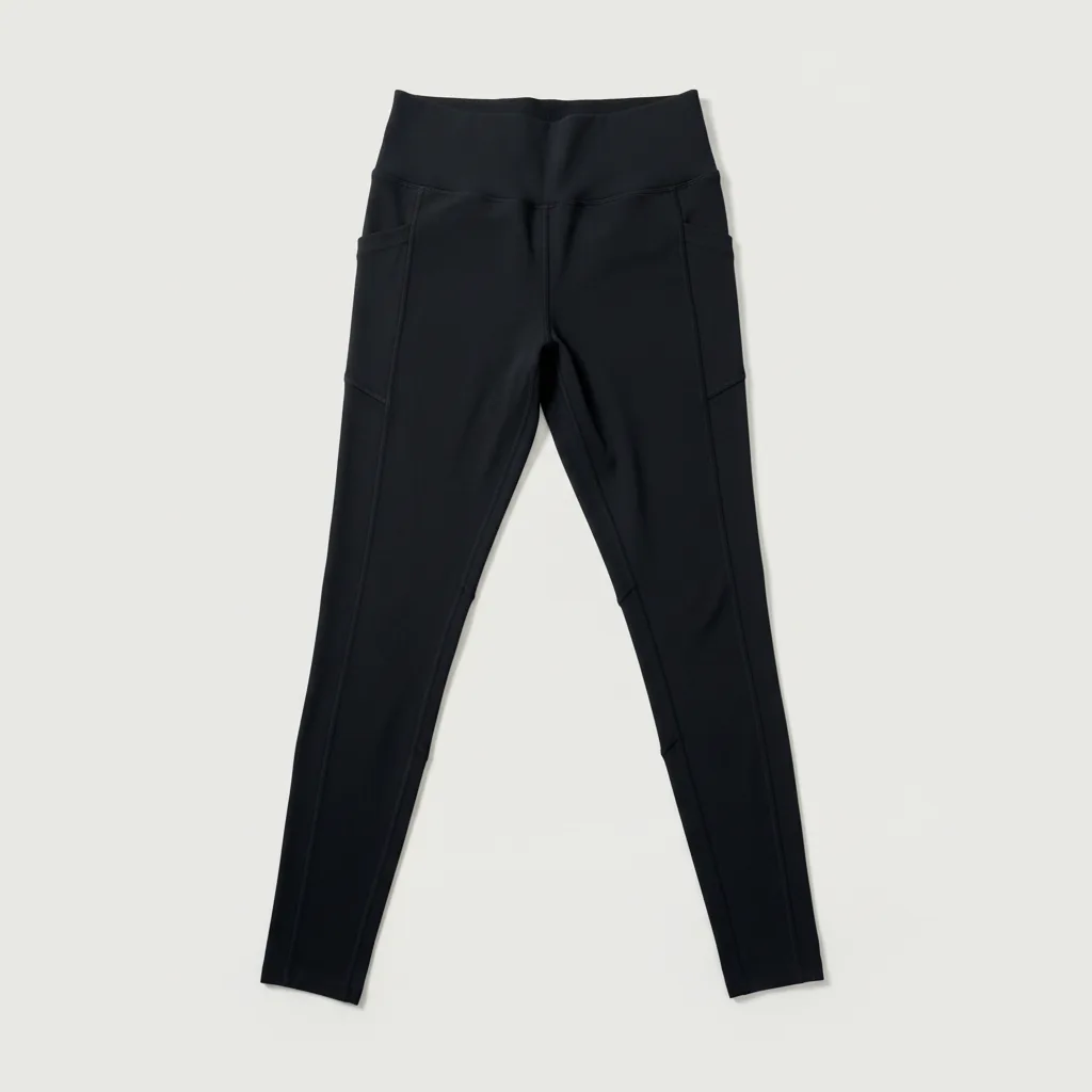 Legging com Bolso Lateral e Cós Afina Cintura Preto Power — peça de costas